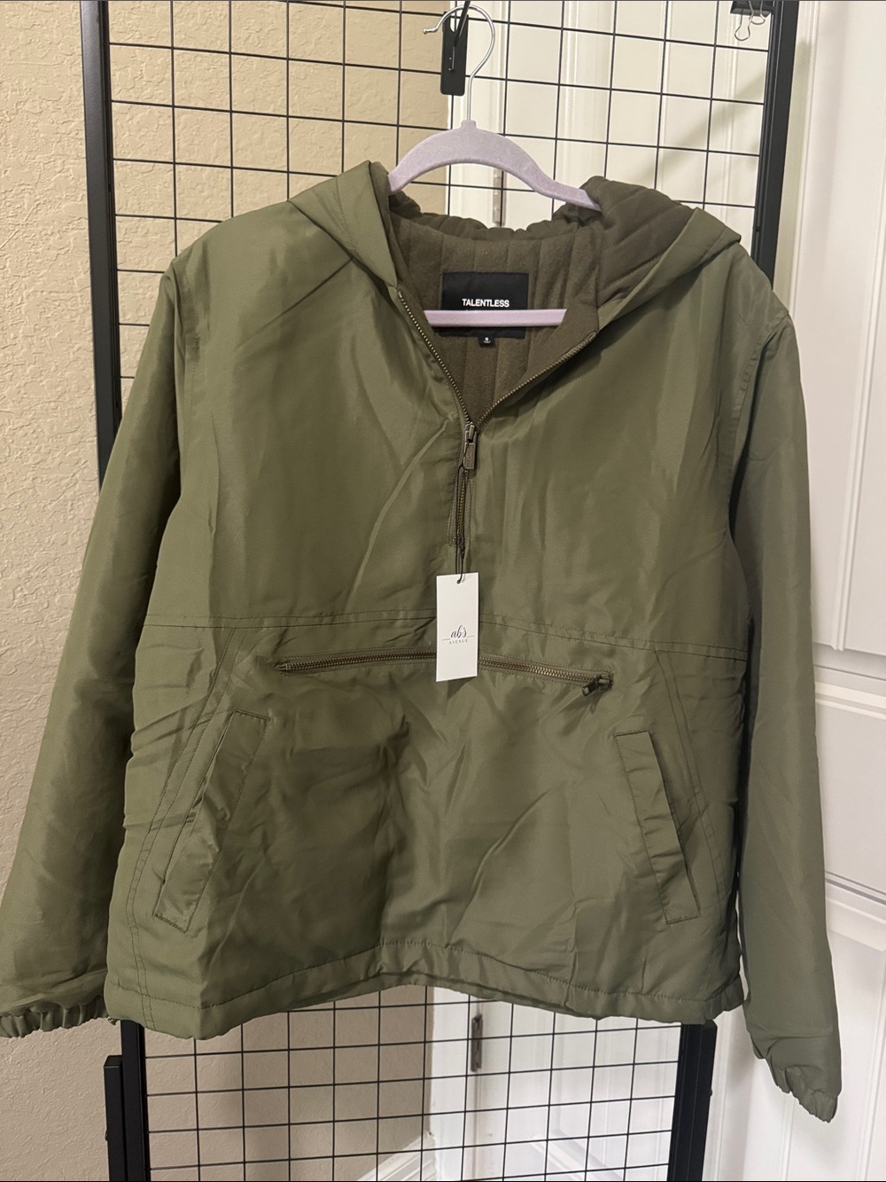 NWT TALENTLESS Olive Military style Hooded Pullover Anorak SZ SM
